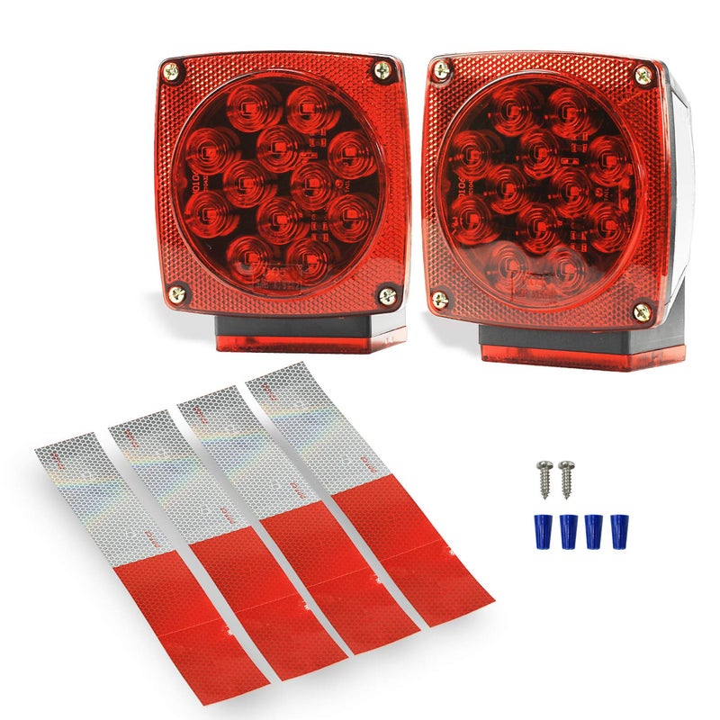 Wellmax 12V LED Submersible Trailer Lights, Left and Right Trailer Lights for Stop, Turn, and Signal lights, for Under 80 Inch Boat Trailers, Truck, and RV - Image 1